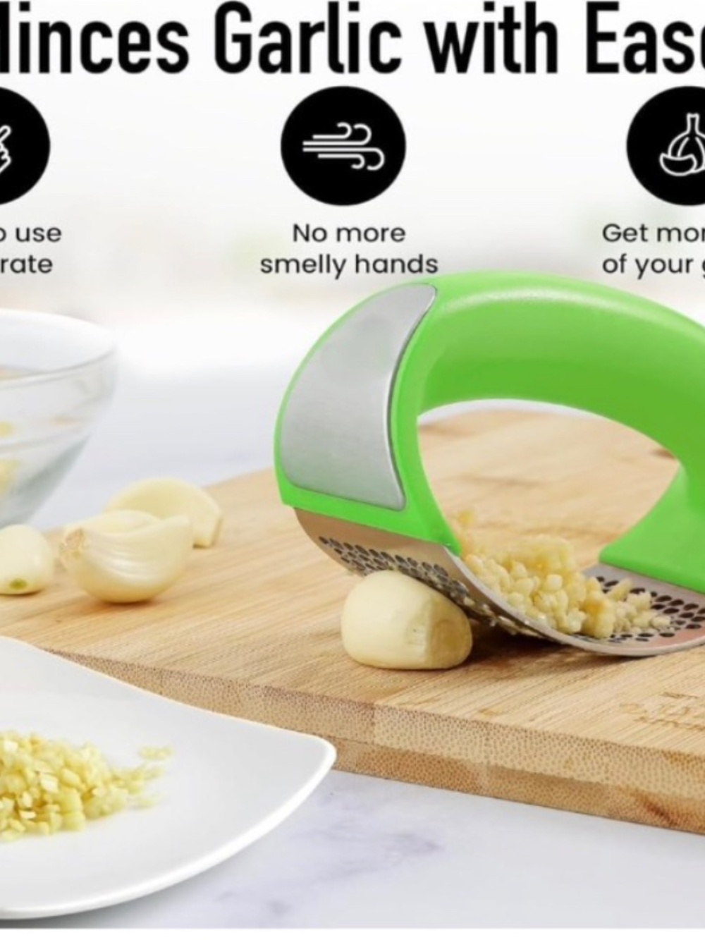 Zulay Kitchen Garlic Rocker Press Set - New In Box - Picture 3 of 6